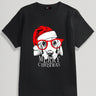 100% Cotton Christmas Dog Red Riding Hood Graphic T-Shirt