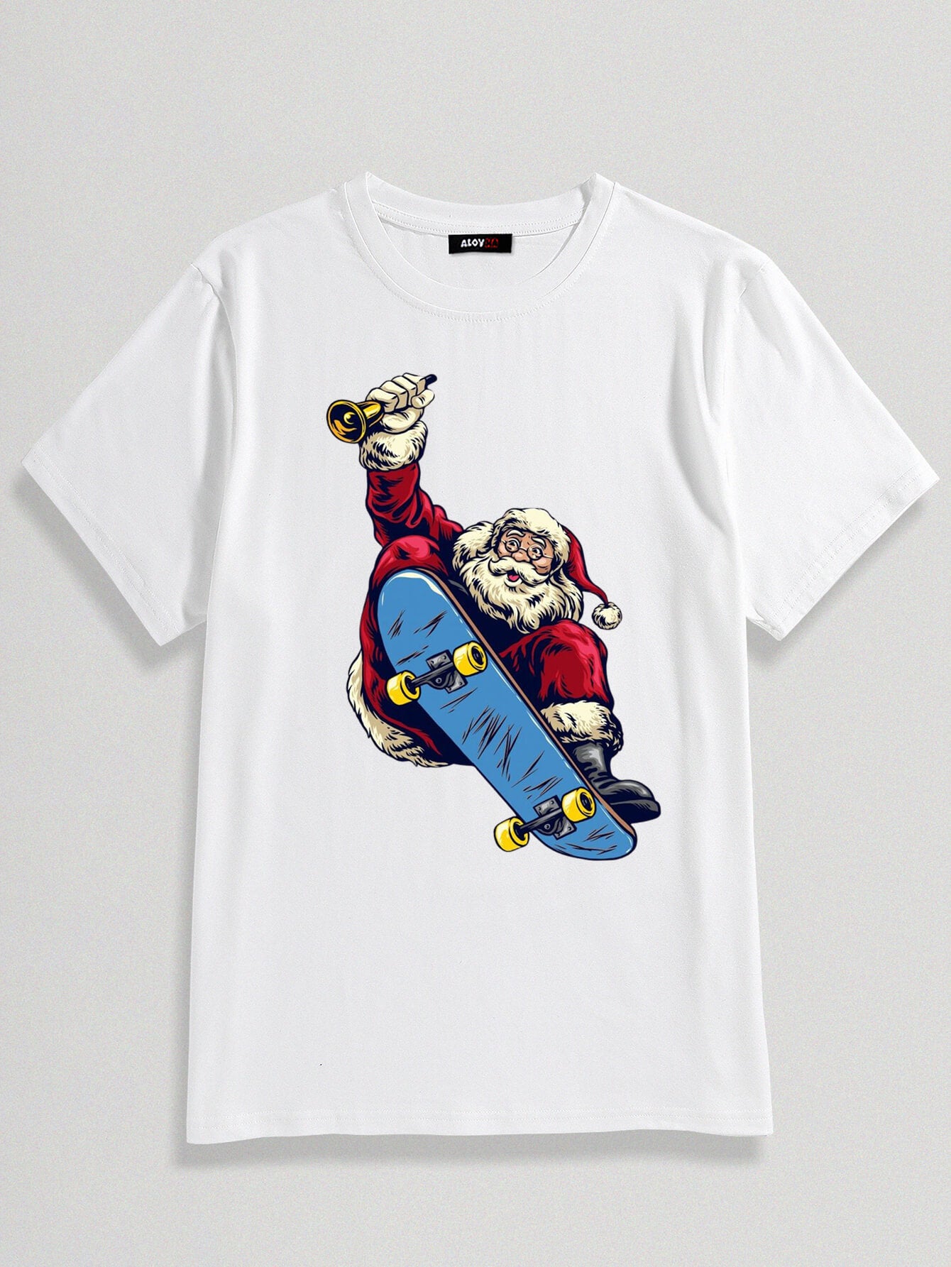 100% Cotton Fun Santa Skateboard Christmas T-Shirt