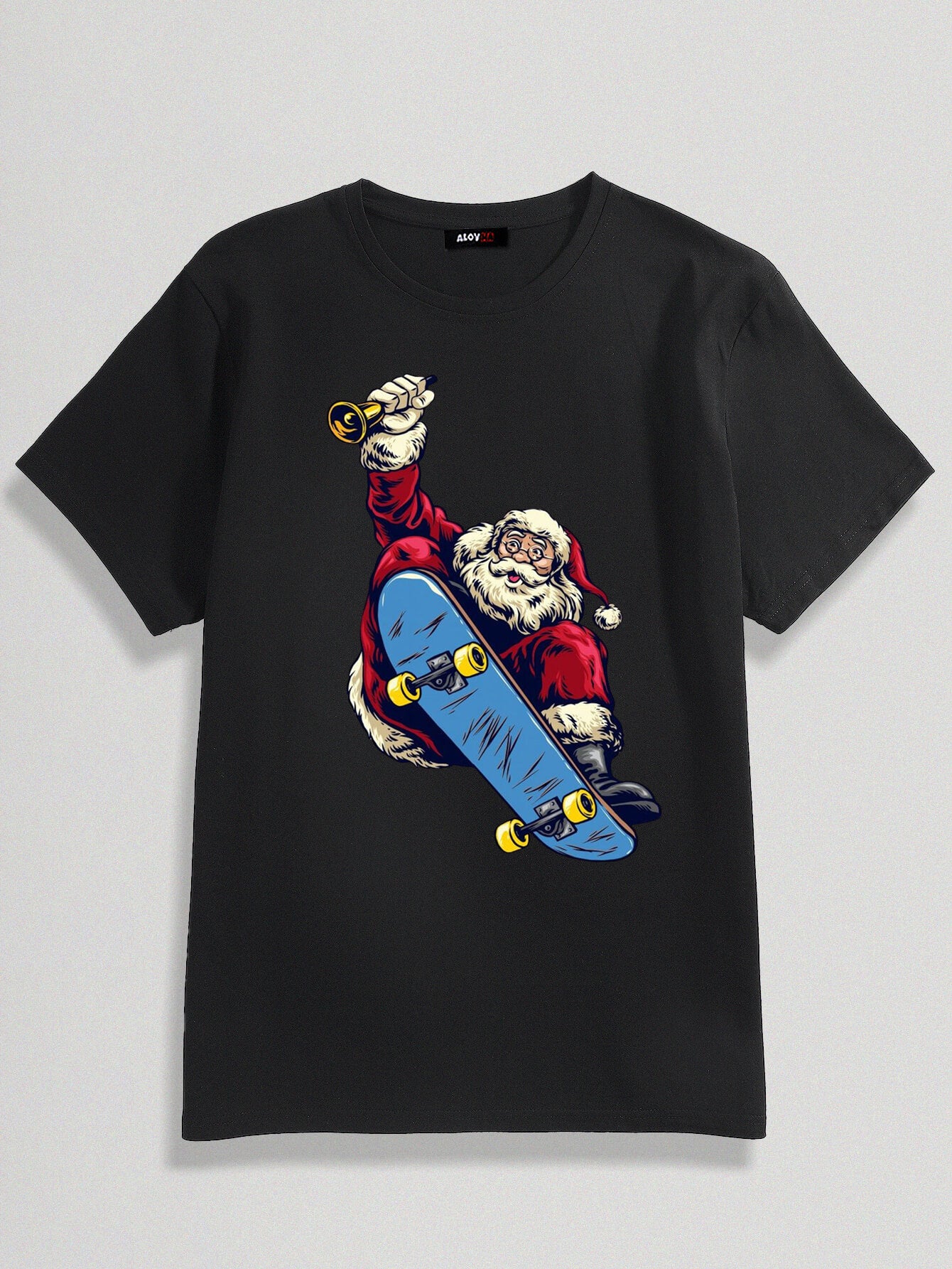 100% Cotton Fun Santa Skateboard Christmas T-Shirt