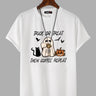 100% Cotton Halloween Party Letter Ghost Print T-Shirt