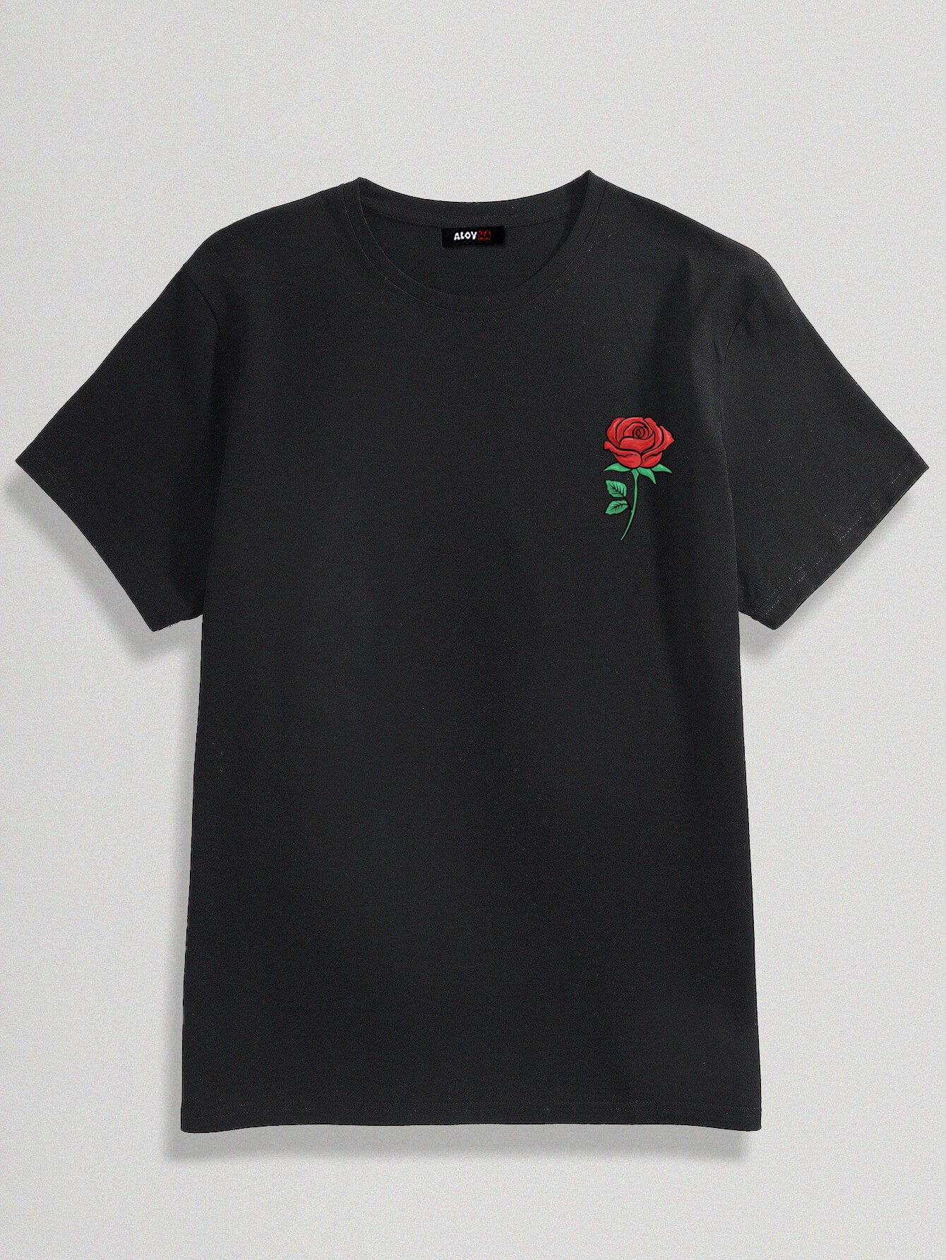 100% Cotton Rosette Crew Neck T-Shirt