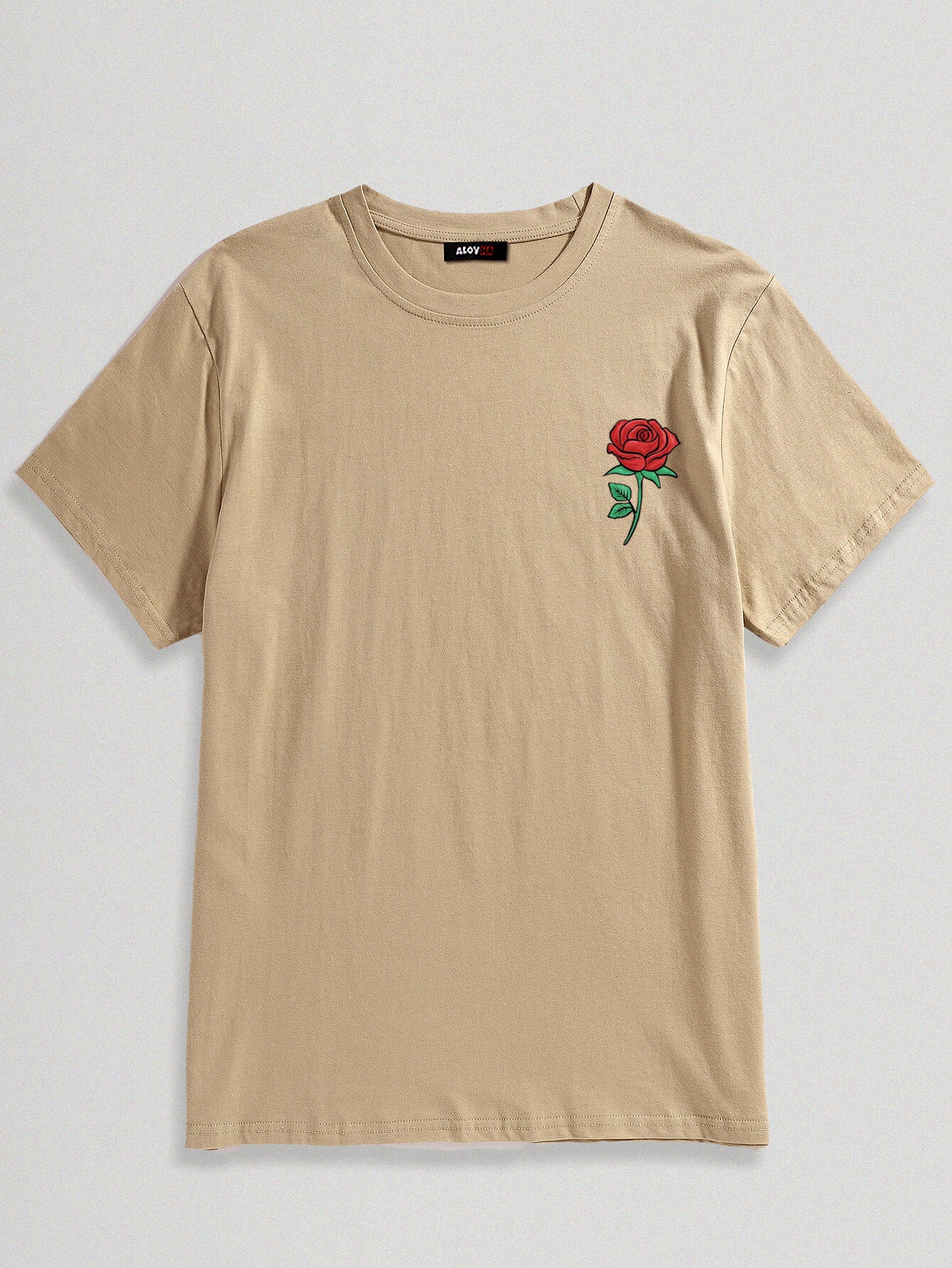 100% Cotton Rosette Crew Neck T-Shirt