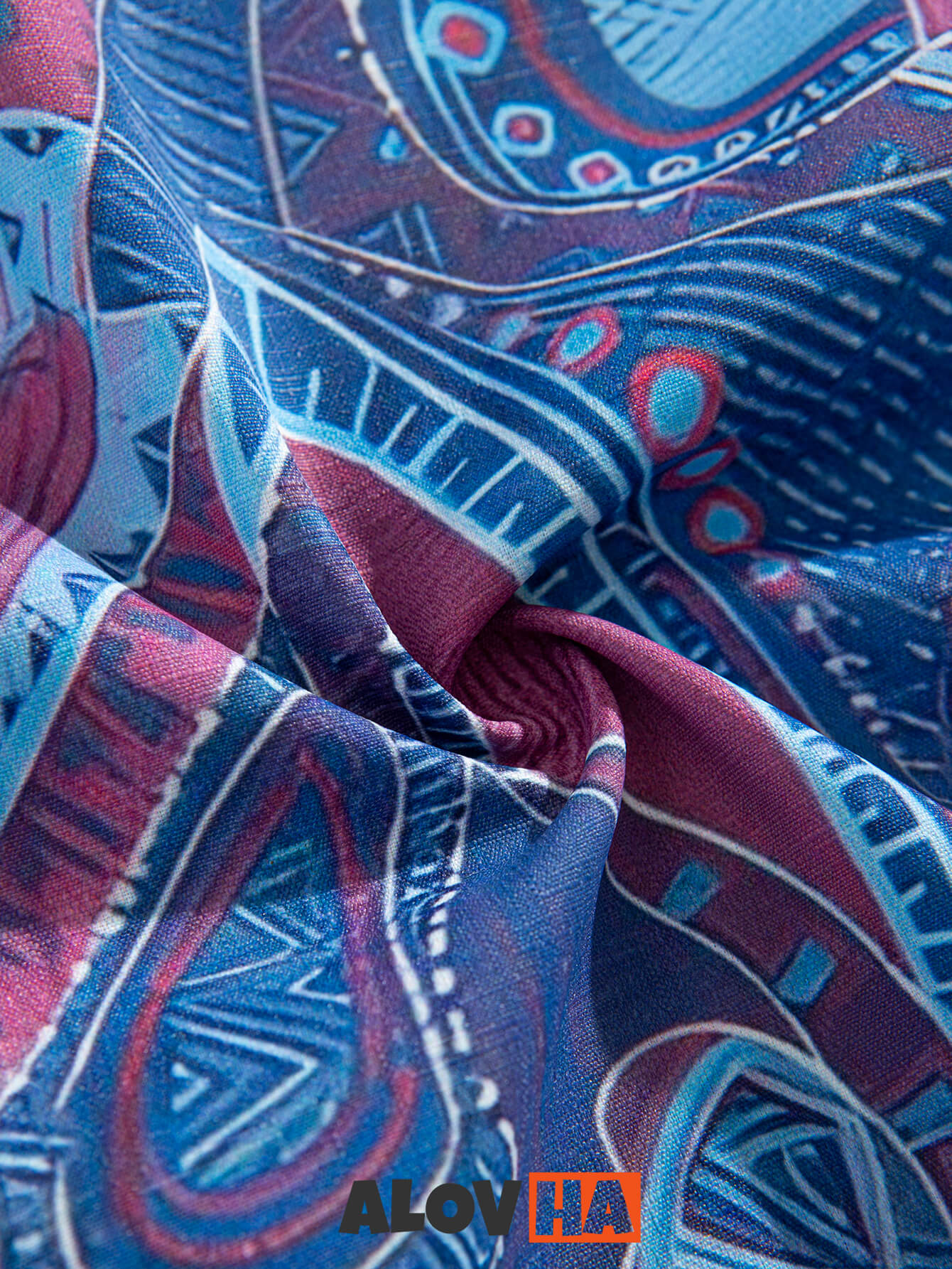 1970s Vintage Abstract Urban Print Button-Up Shirt