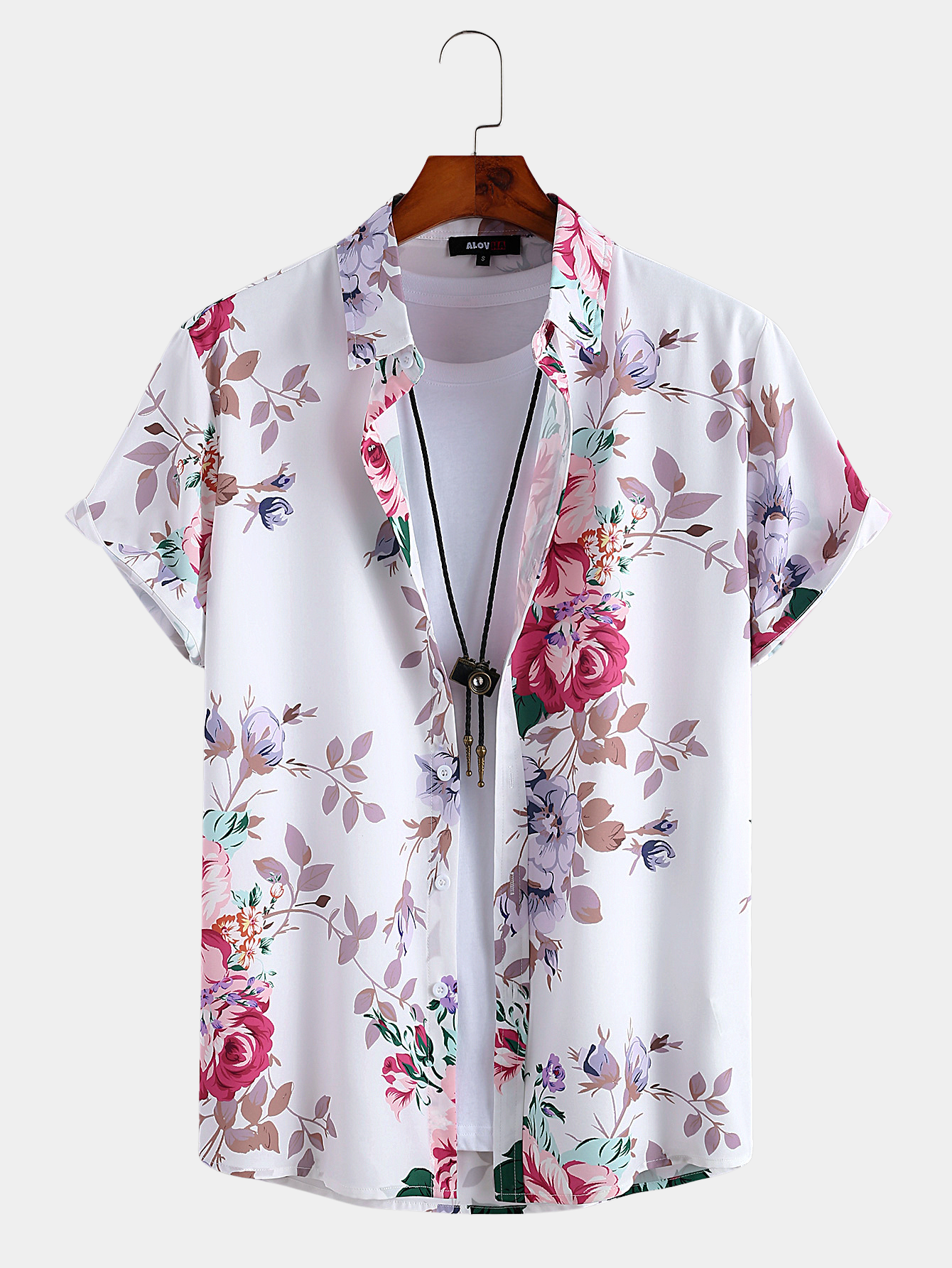 Camisa hawaiana de flores grandes estilo festivo para hombres y mujeres