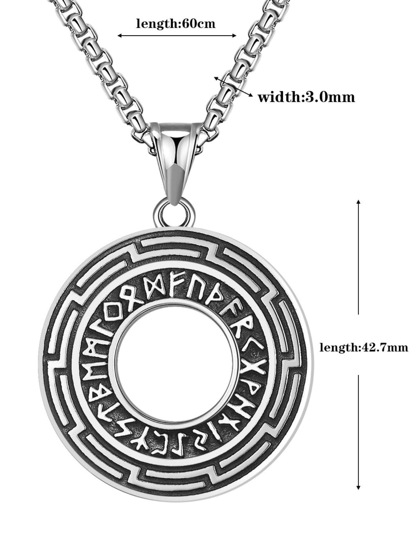 Nordic Viking Scripts Titanium Steel Necklace