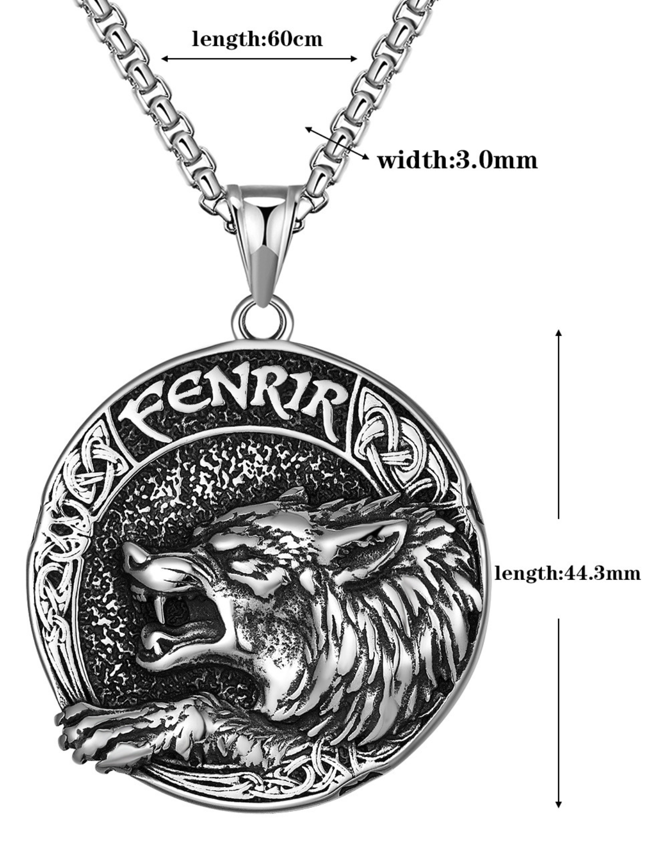 Norse Mythology Fenrir Wolf Titanium Steel Necklace