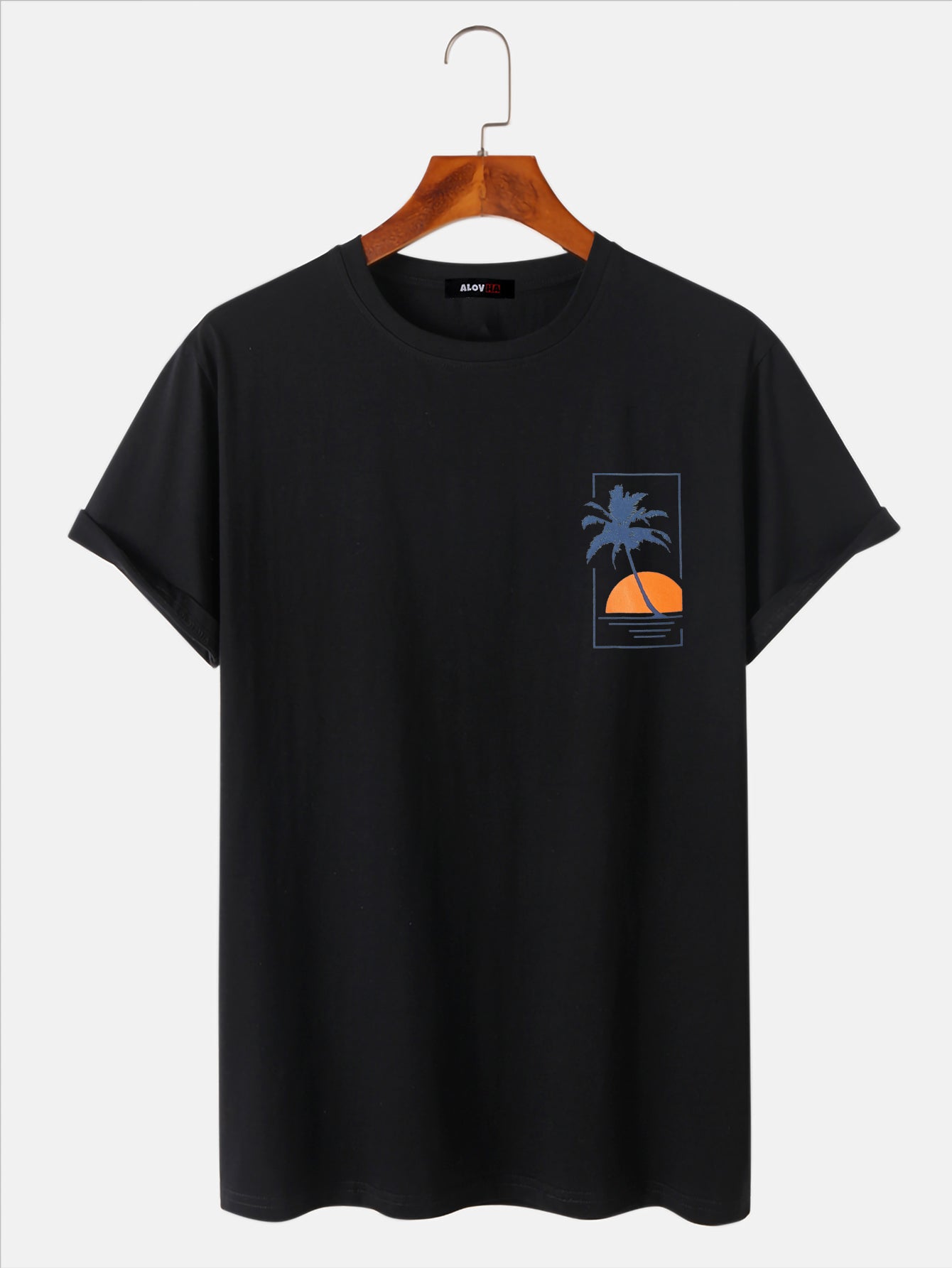 Coconut Tree Print Short Sleeve T-Shirt