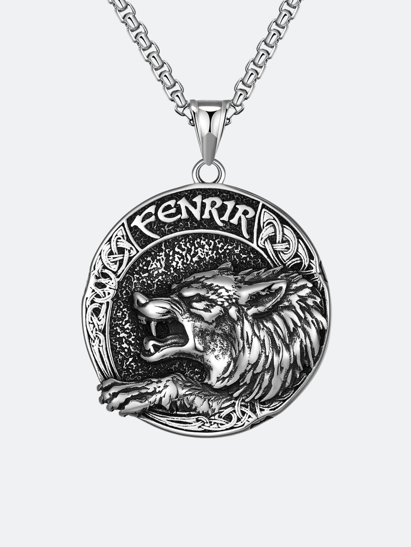 Norse Mythology Fenrir Wolf Titanium Steel Necklace