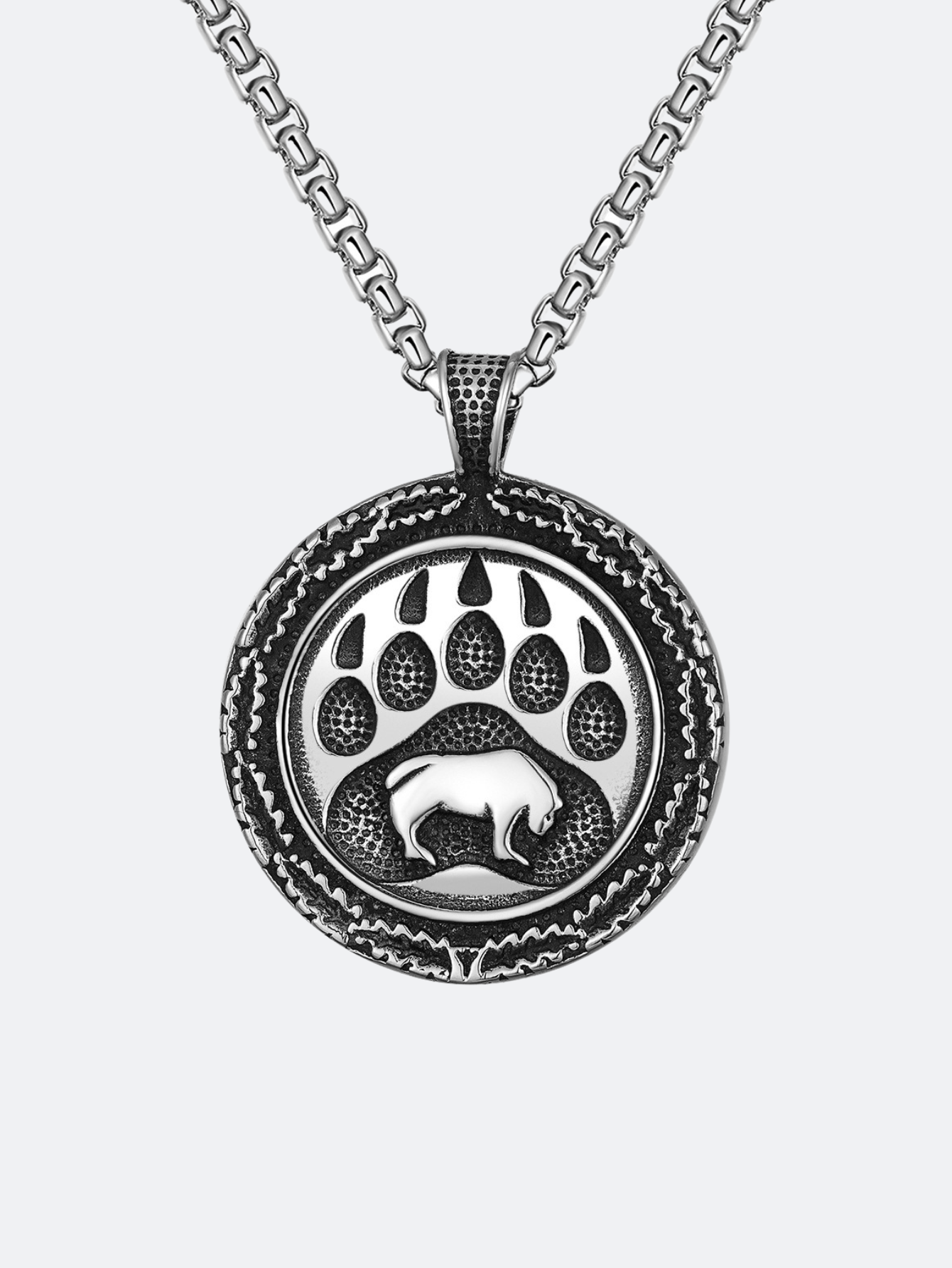 Polar Bear Paw Titanium Steel Necklace