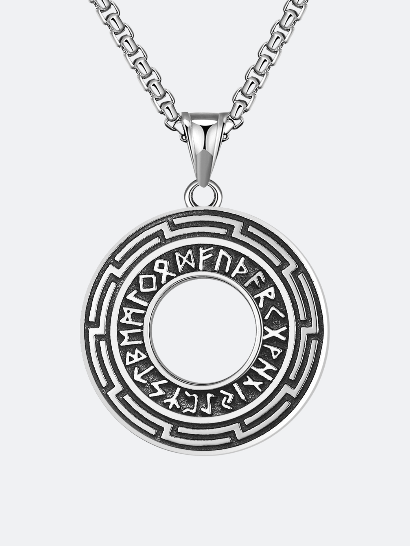 Nordic Viking Scripts Titanium Steel Necklace