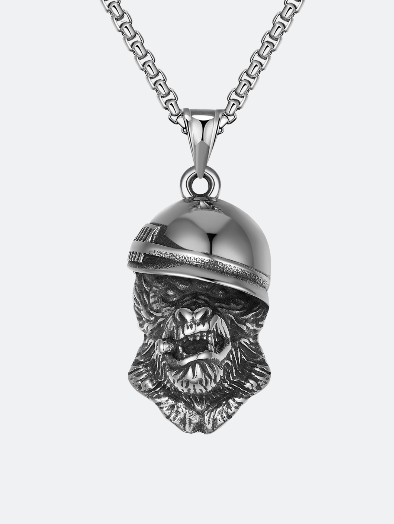 Black King Kong Gorilla Titanium Steel Necklace