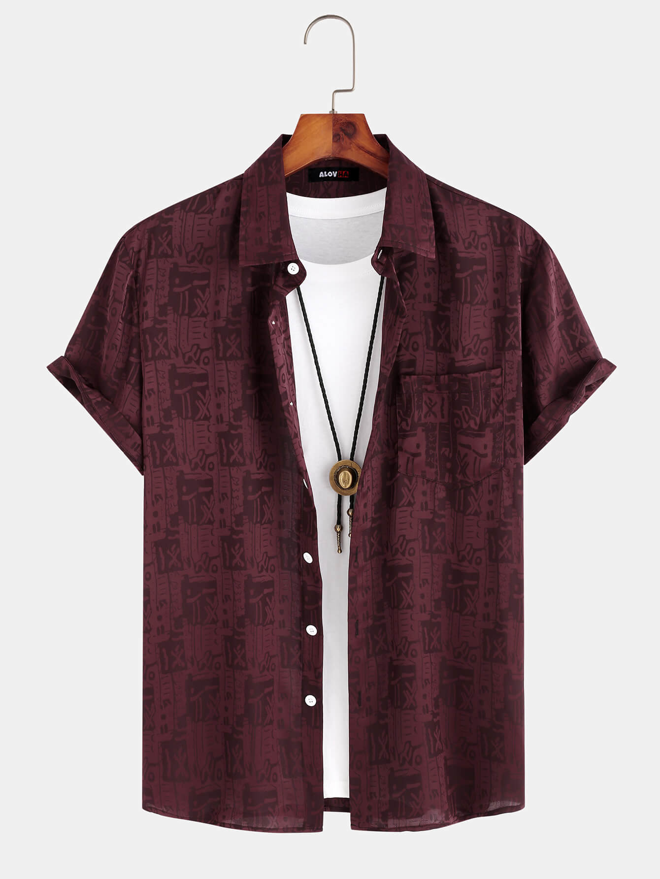 Abstract Irregular Print Button Shirt