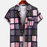 Abstract Square Color-Block Pattern Shirt