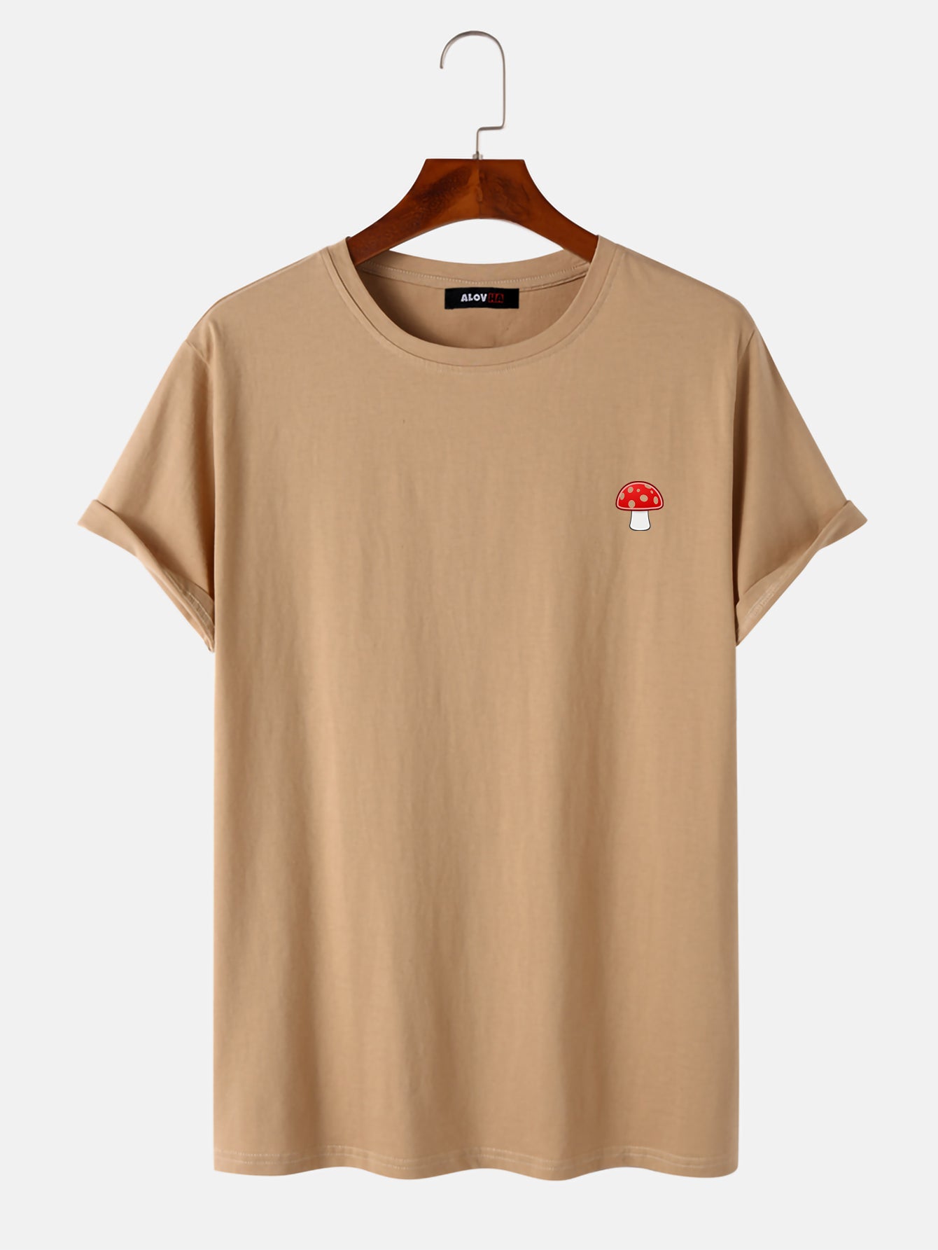 T-shirt All-Match rouge champignon à manches courtes