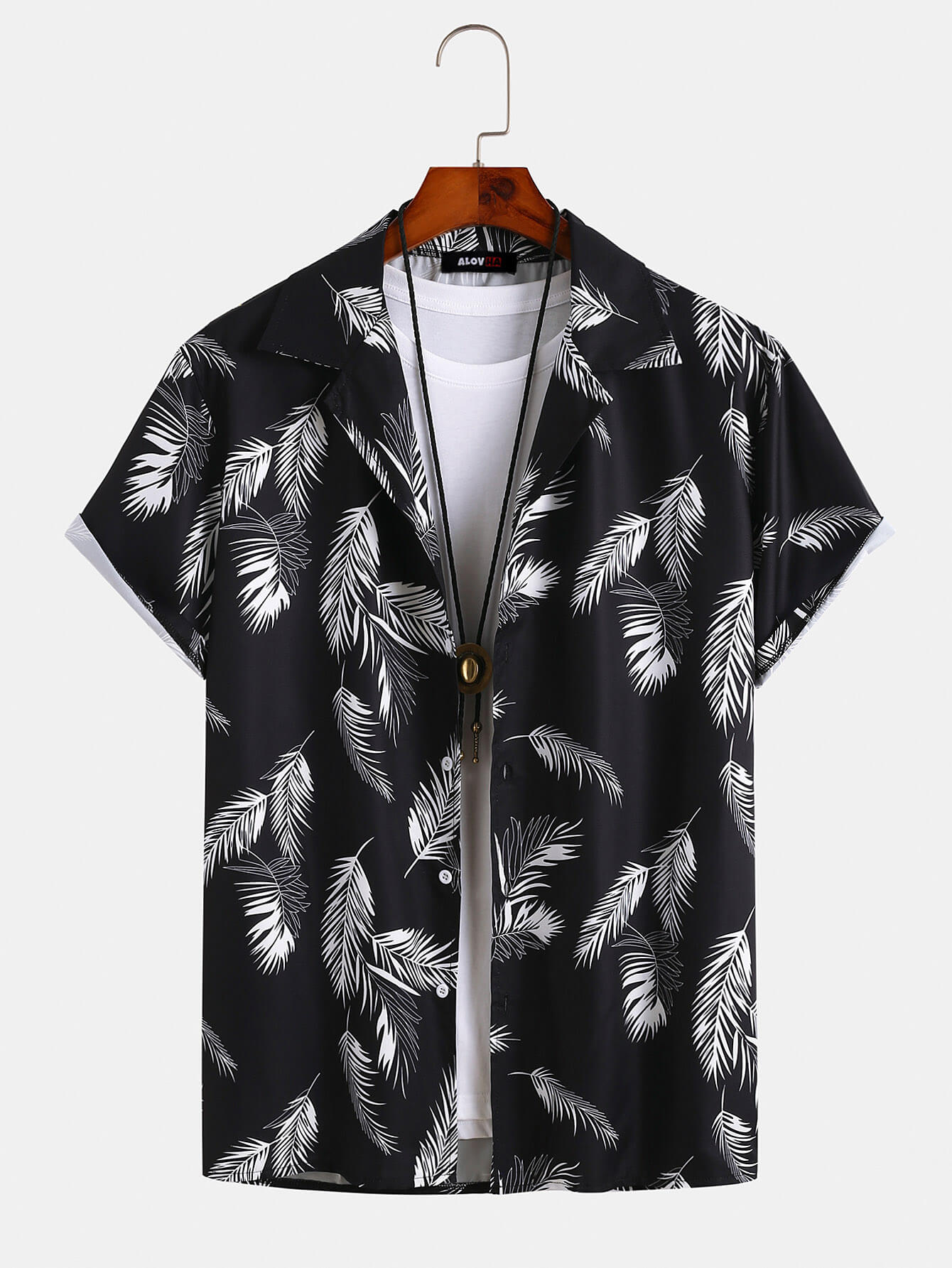 Beach Trend Leaf Pattern Shirt