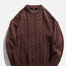 Casual All-match Knitted Round Neck Long-Sleeved Solid Color Sweater