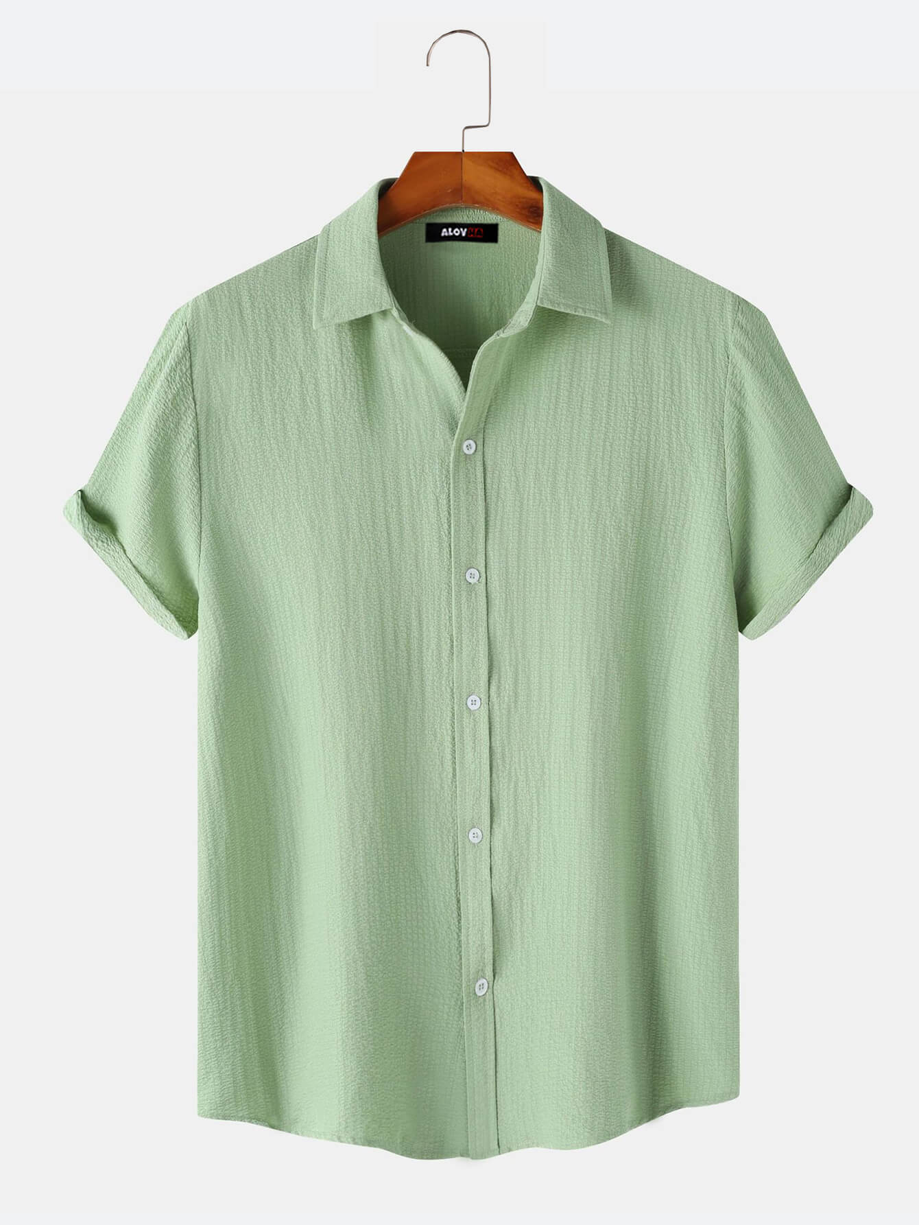 Casual Basic Solid Color Short Sleeve Button Shirt