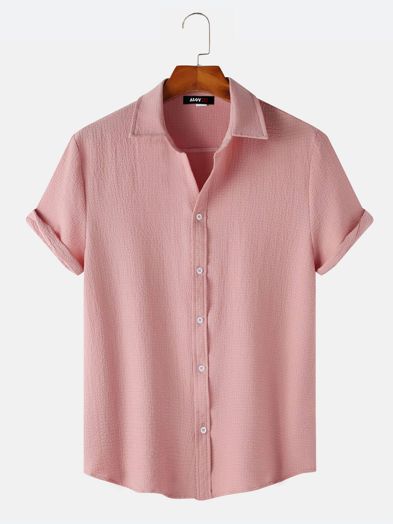 Casual Basic Solid Color Short Sleeve Button Shirt