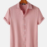 Casual Basic Solid Color Short Sleeve Button Shirt