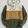 Casual Corduroy Patchwork Button-Up Hoodie