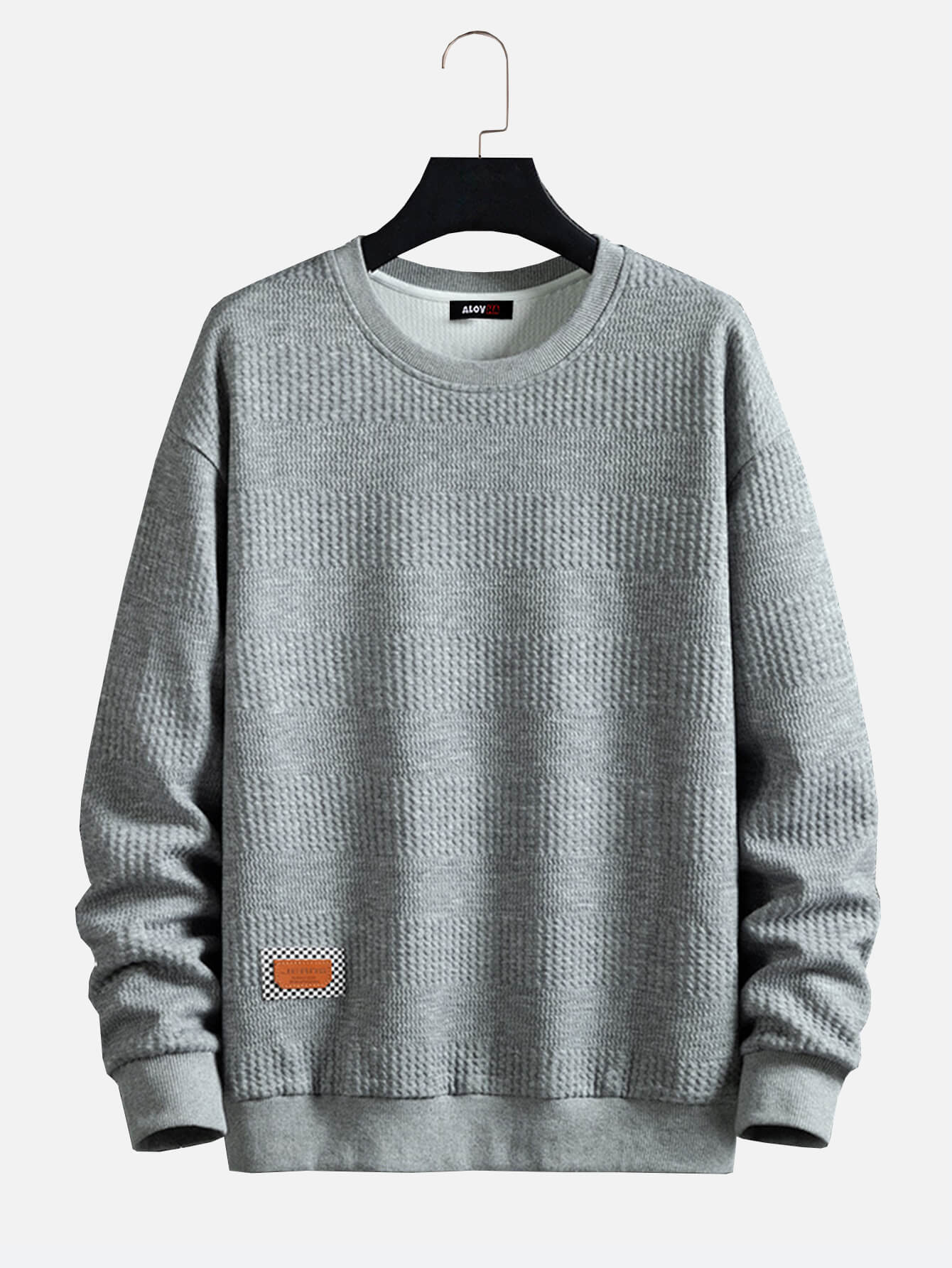 Casual Long Sleeve Solid Knitted Crew Neck Sweatshirt