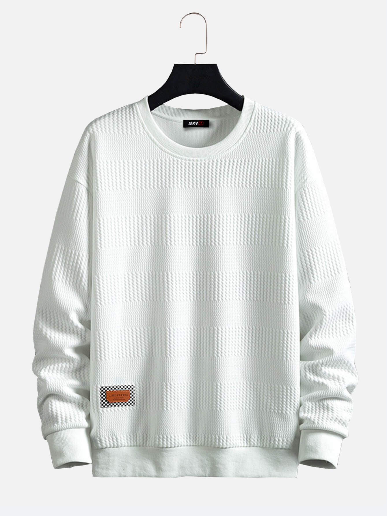 Casual Long Sleeve Solid Knitted Crew Neck Sweatshirt