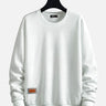 Casual Long Sleeve Solid Knitted Crew Neck Sweatshirt