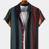 Casual Multicolor Striped Shirt