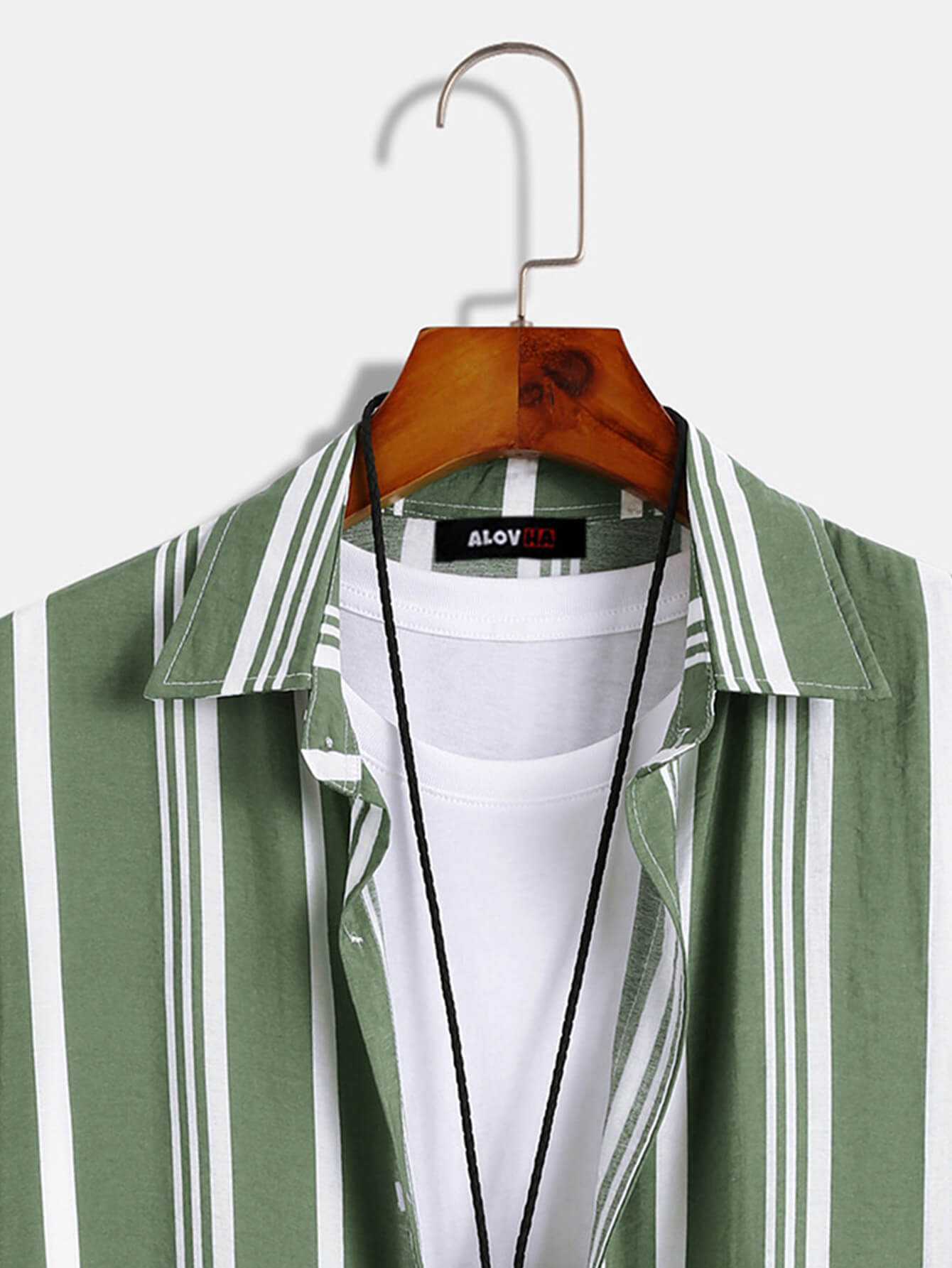 Casual Solid Color Striped Lapel Shirt