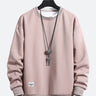 Casual Sweatshirt Men's Fake Two Piece Solid Color Round Neck Fashion Long Sleeves