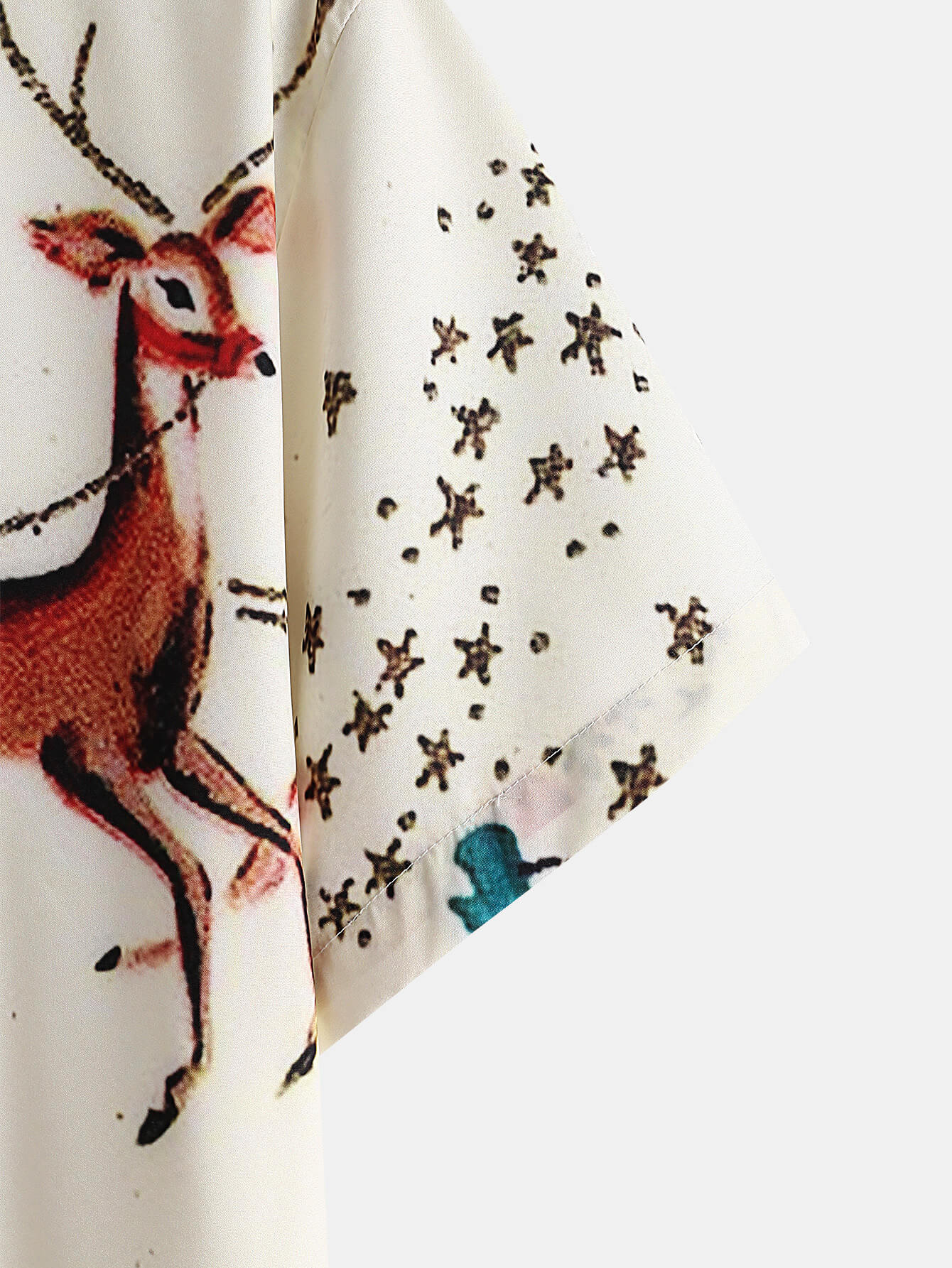 Christmas Santa and Elk Print Shirt