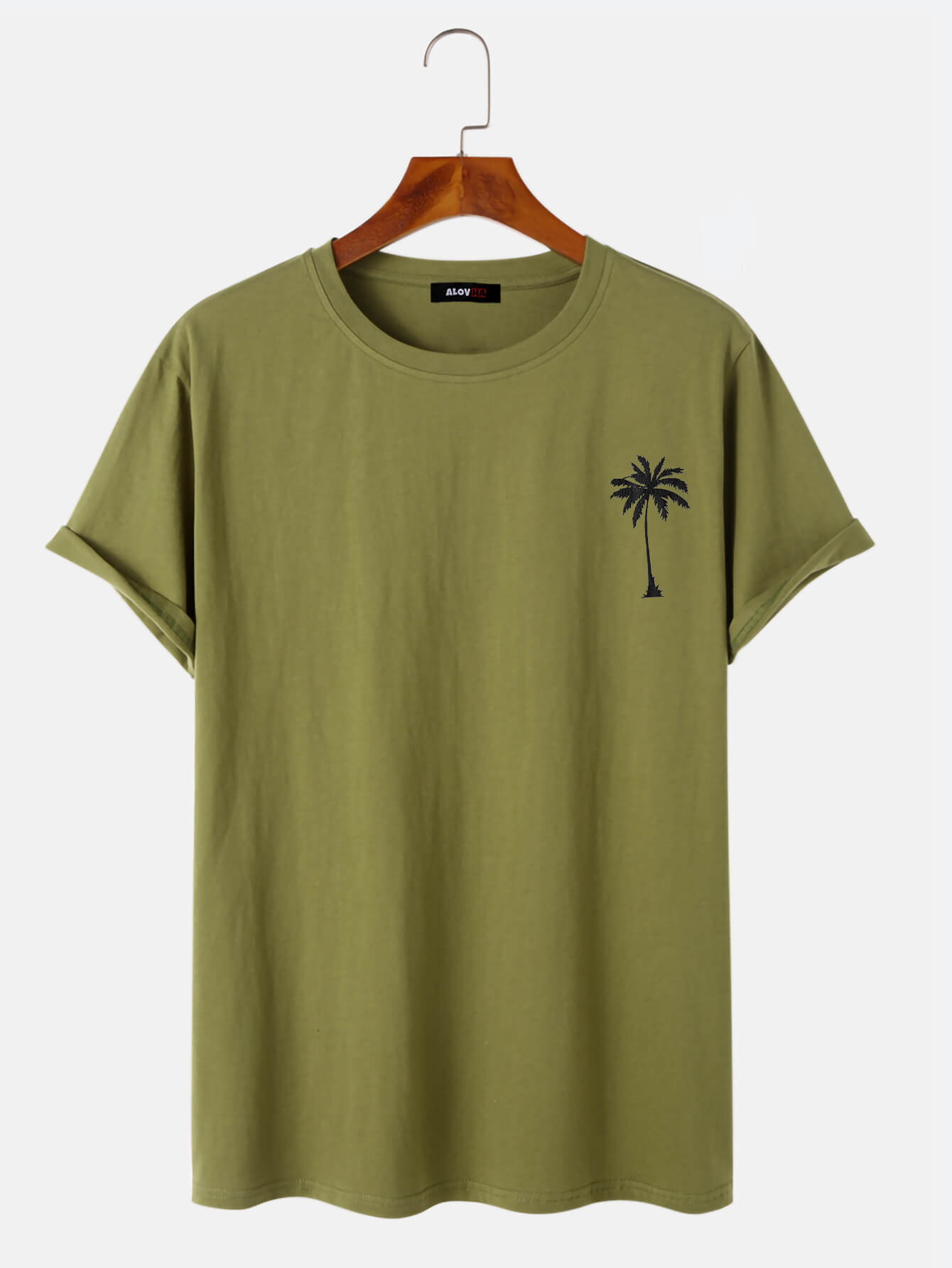 Coconut Palm Print Cotton T-Shirt