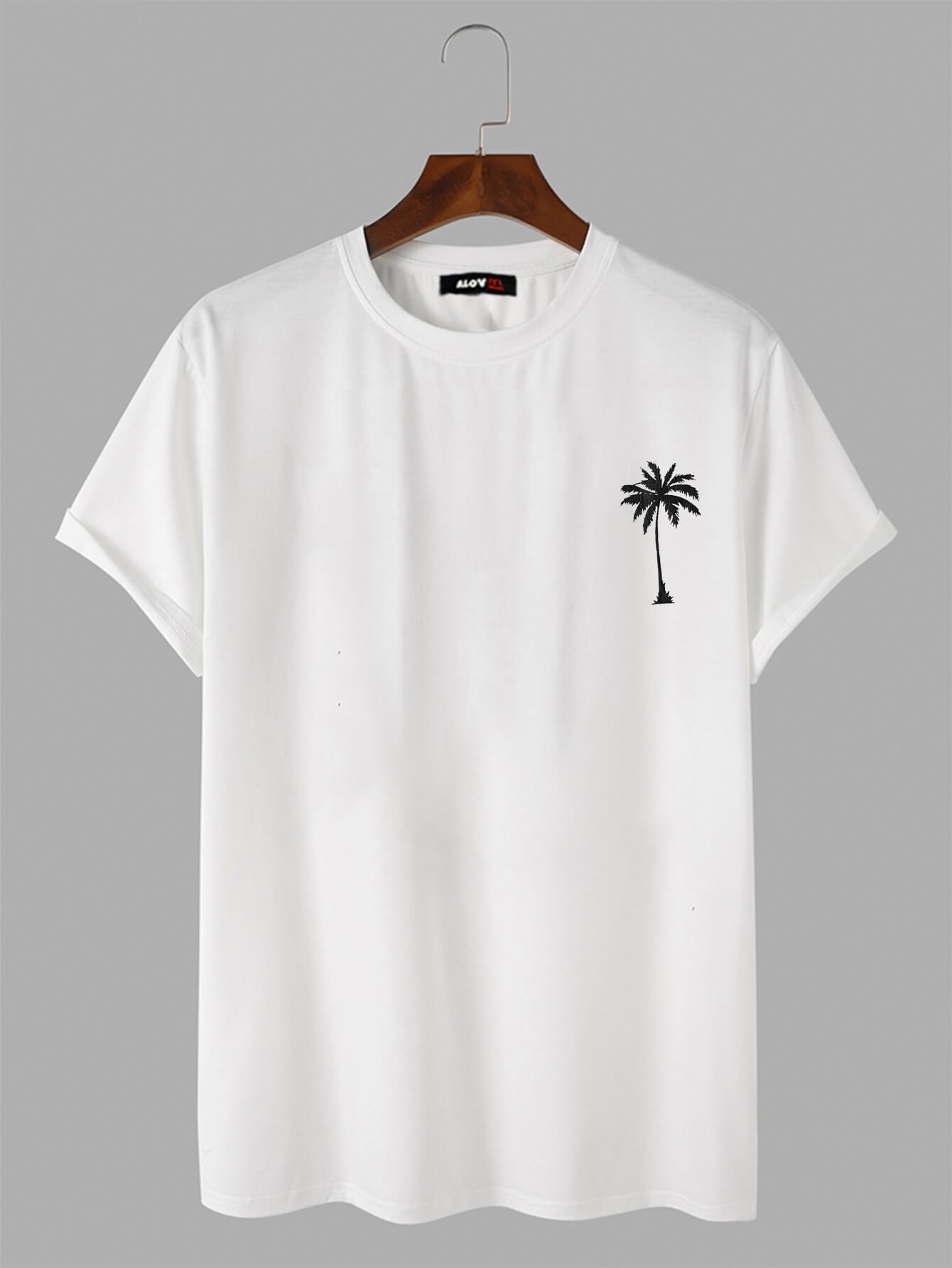 Coconut Palm Print Cotton T-Shirt