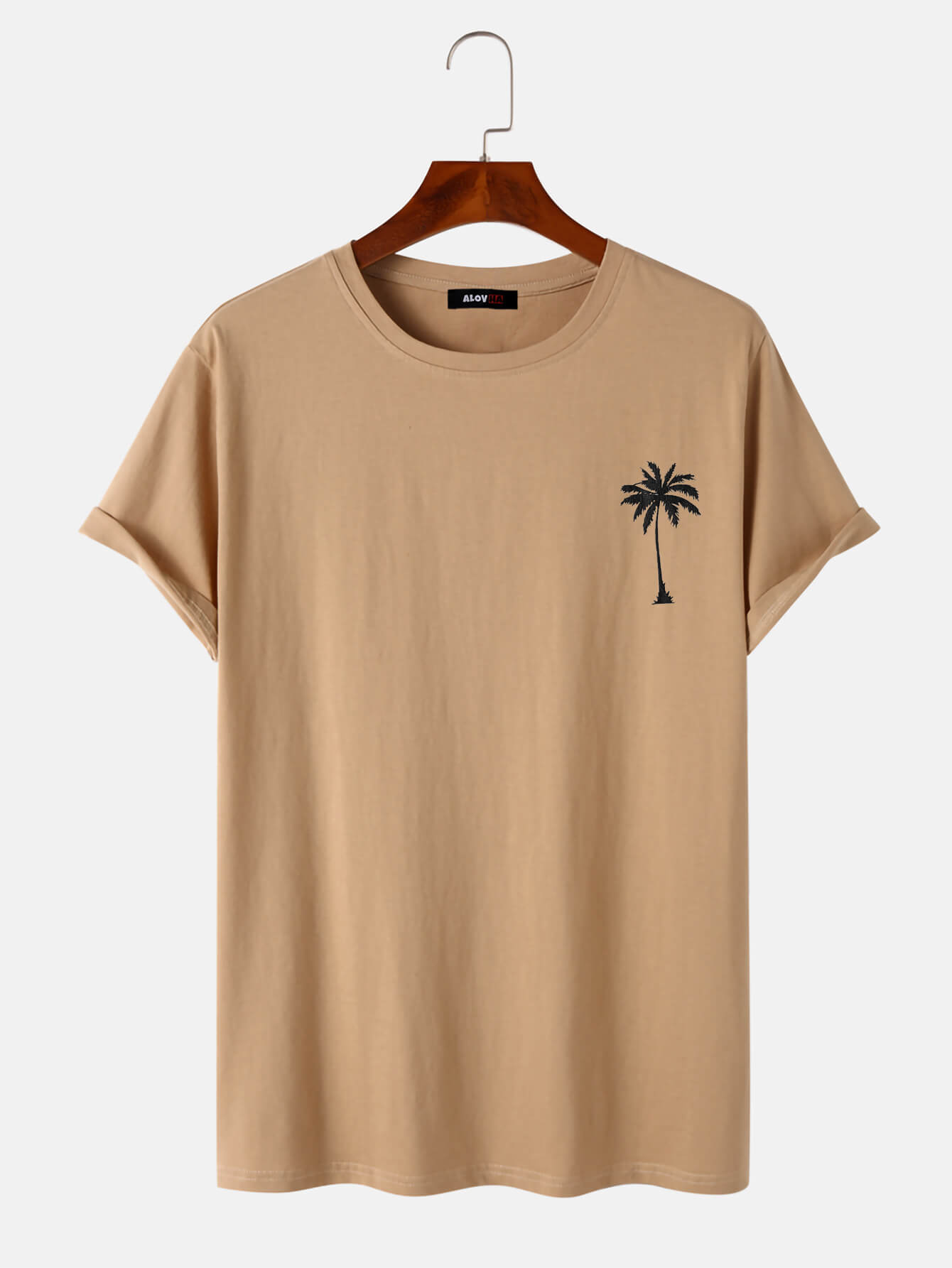 Coconut Palm Print Cotton T-Shirt