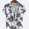 Coconut Tree Print Lapel Shirt