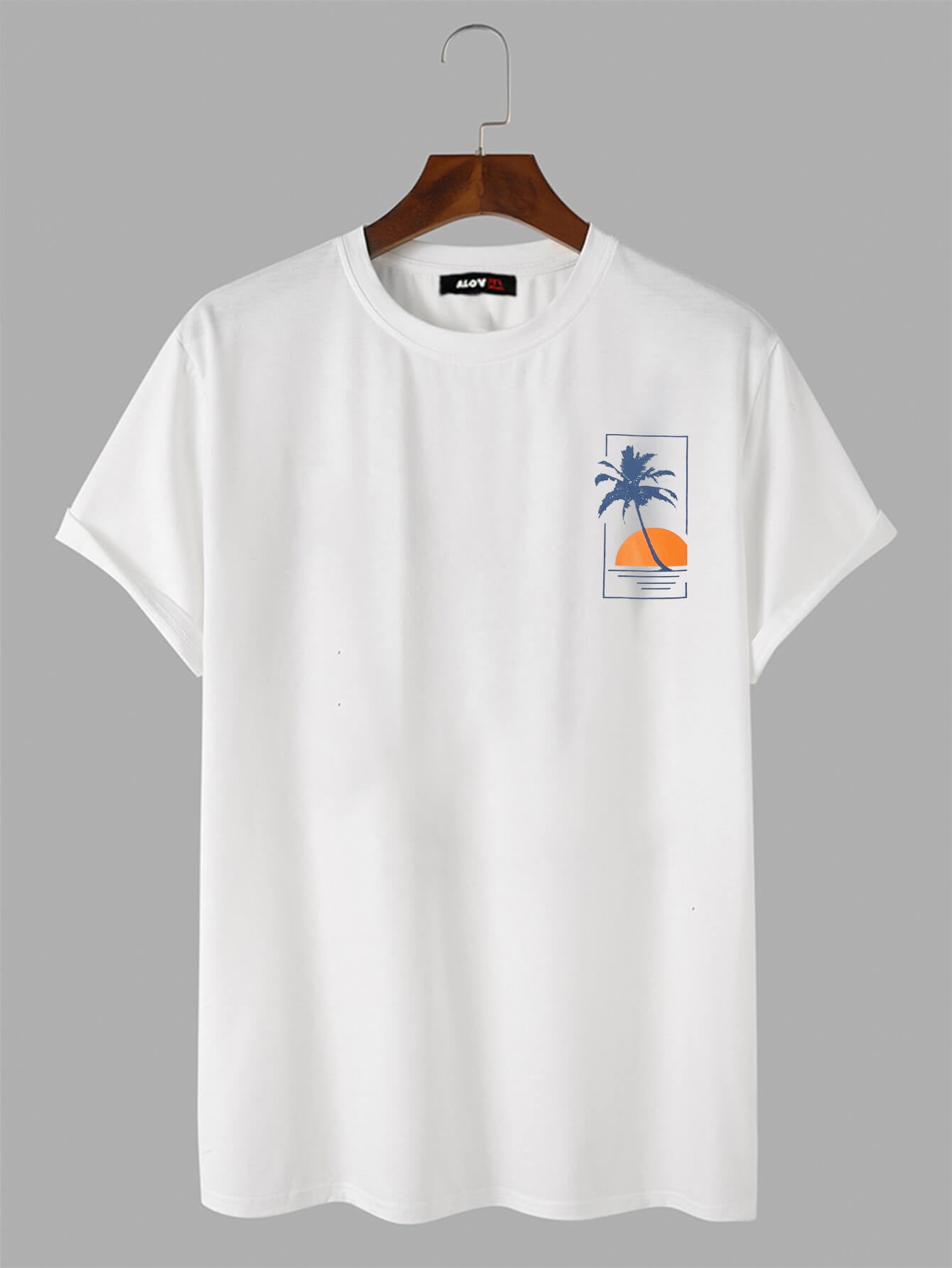 Coconut Tree Print Short Sleeve T-Shirt