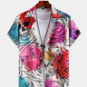 Colorful Skull Rose Print Shirt