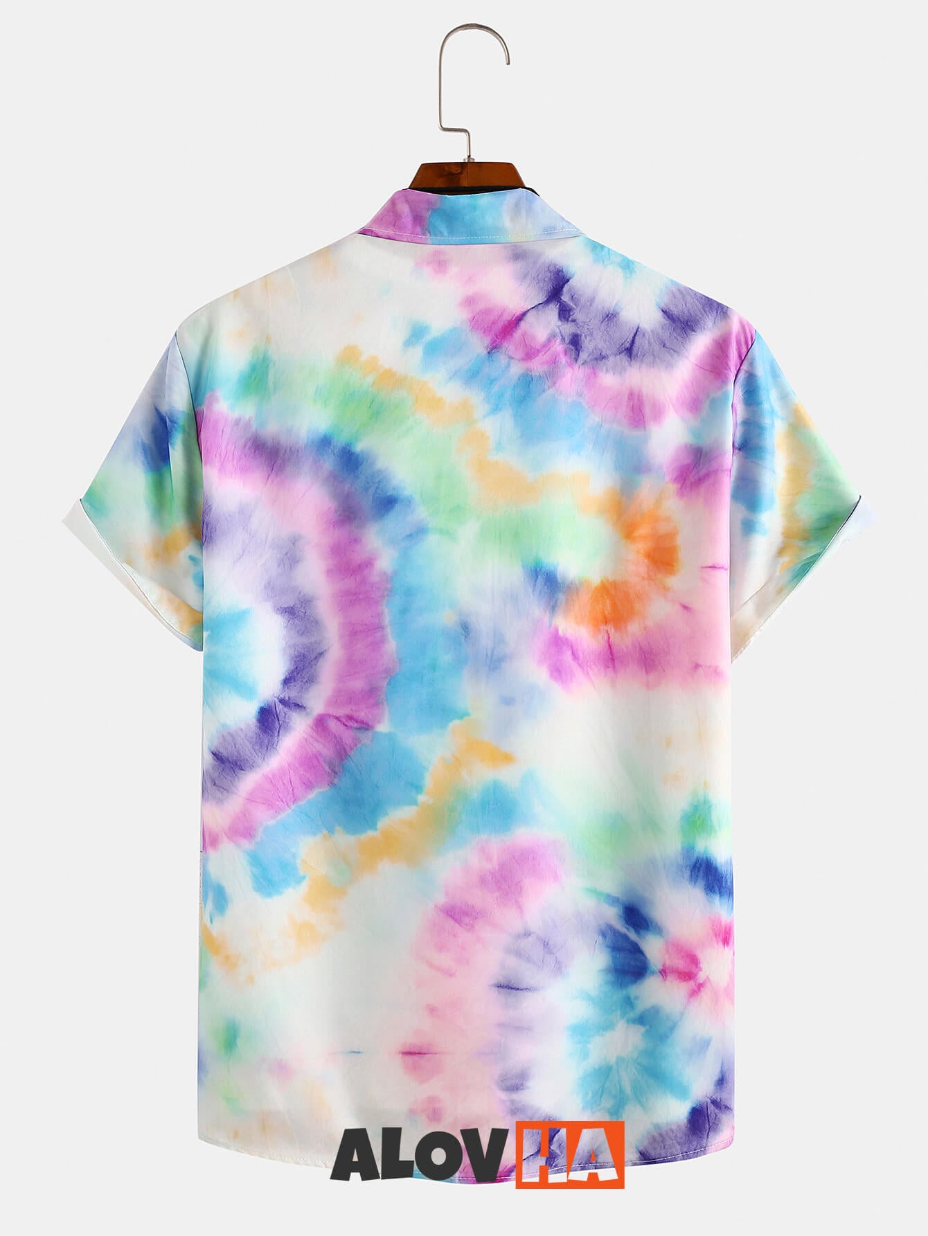 Colorful Tie Dye Casual Hawaiian Short Sleeve Shirt