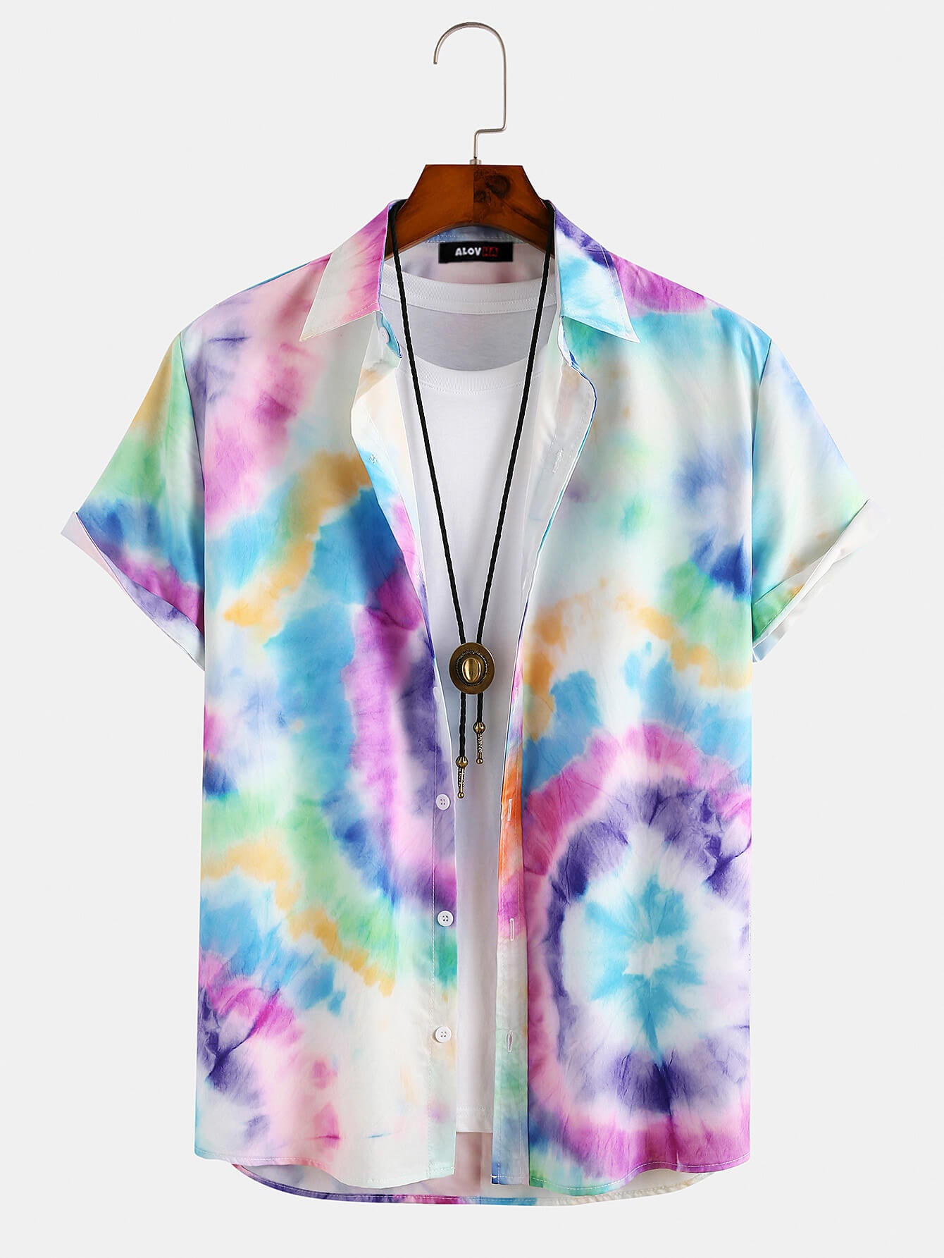 Colorful Tie Dye Casual Hawaiian Short Sleeve Shirt