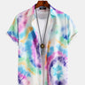 Colorful Tie Dye Casual Hawaiian Short Sleeve Shirt