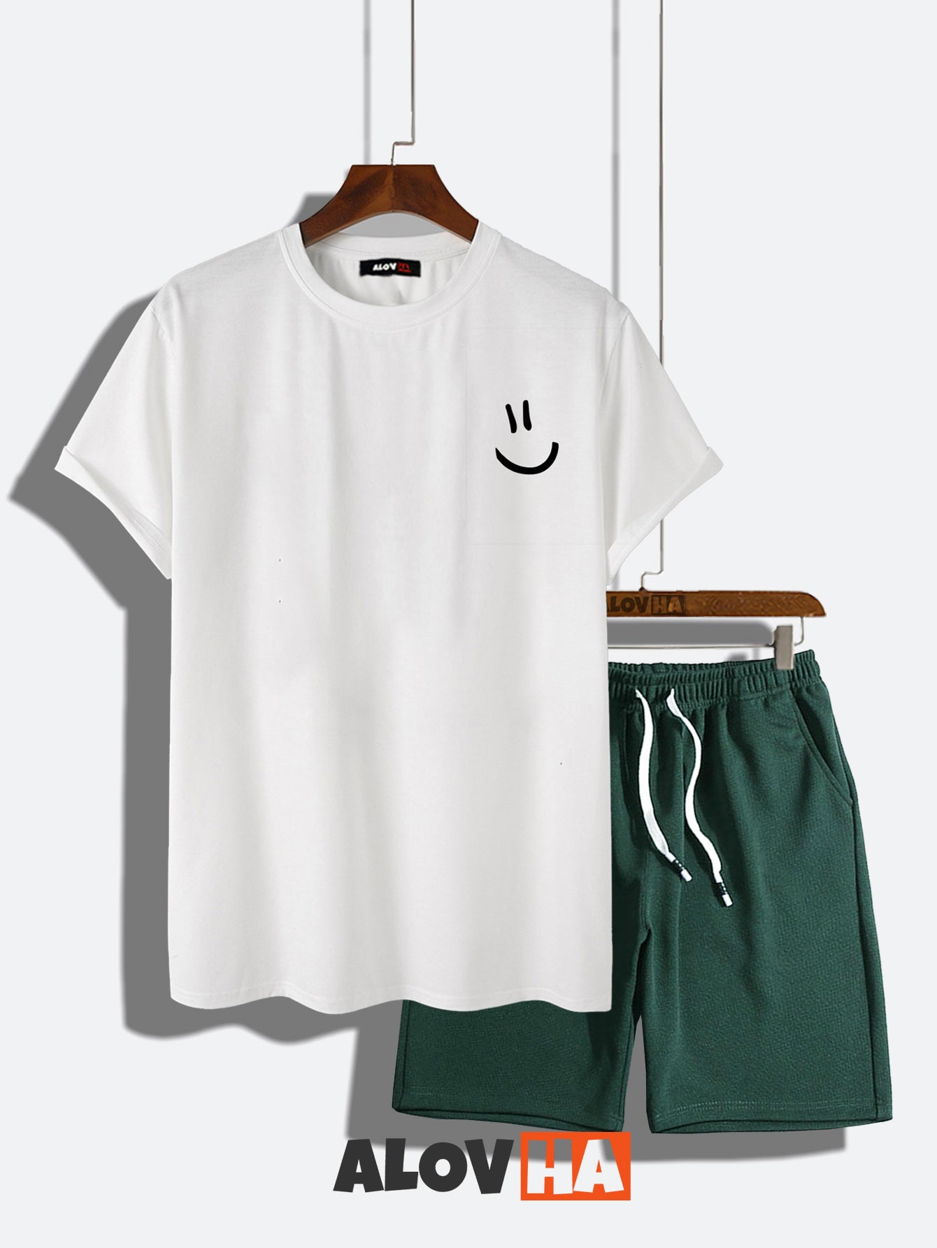 Cotton Smile Cropped Two-Piece Set