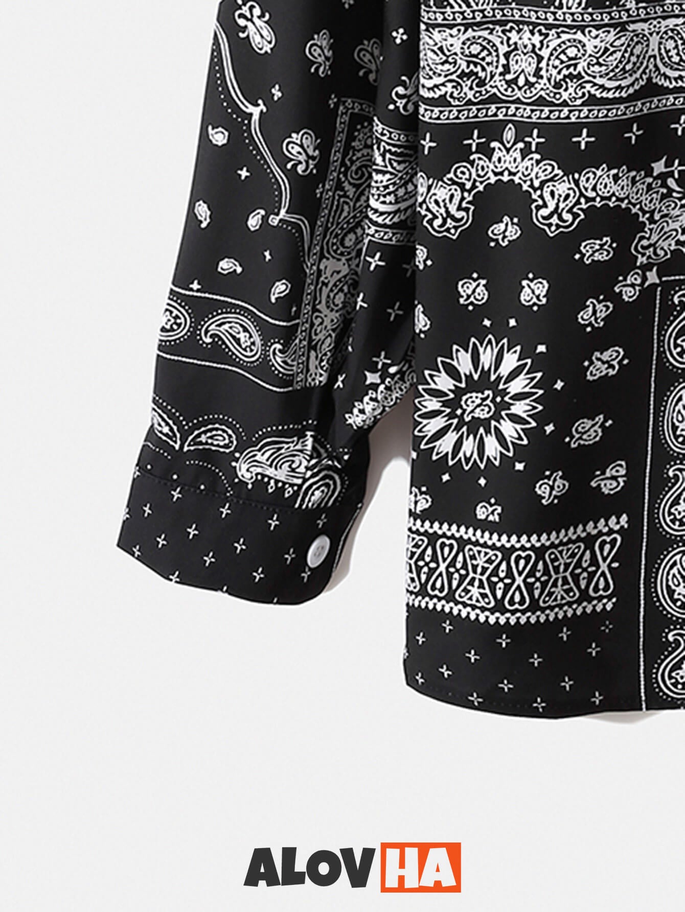 Ethnic Irregular Paisley Print Long Sleeve Shirt