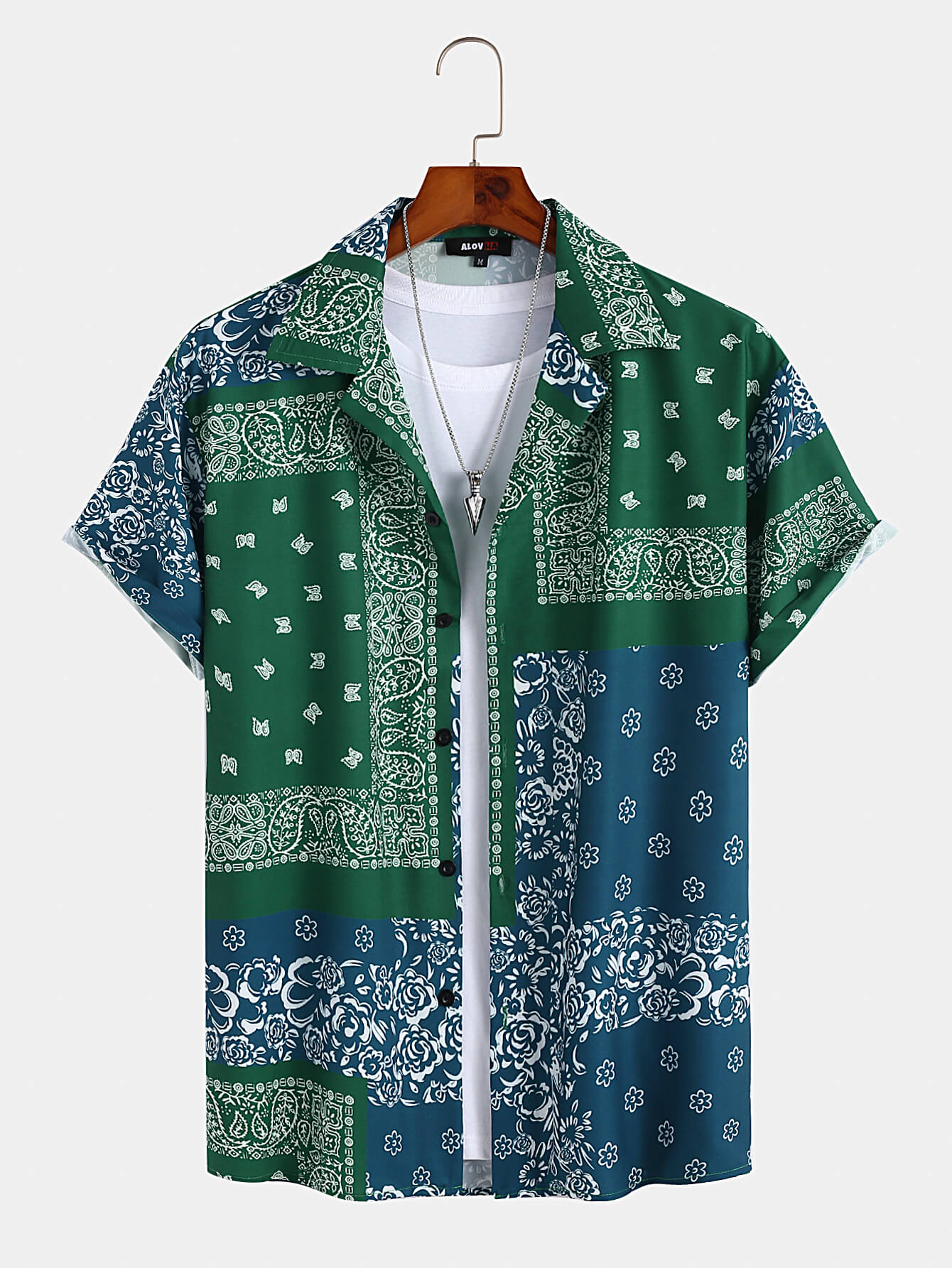 Ethnic Paisley Floral Lapel Shirt