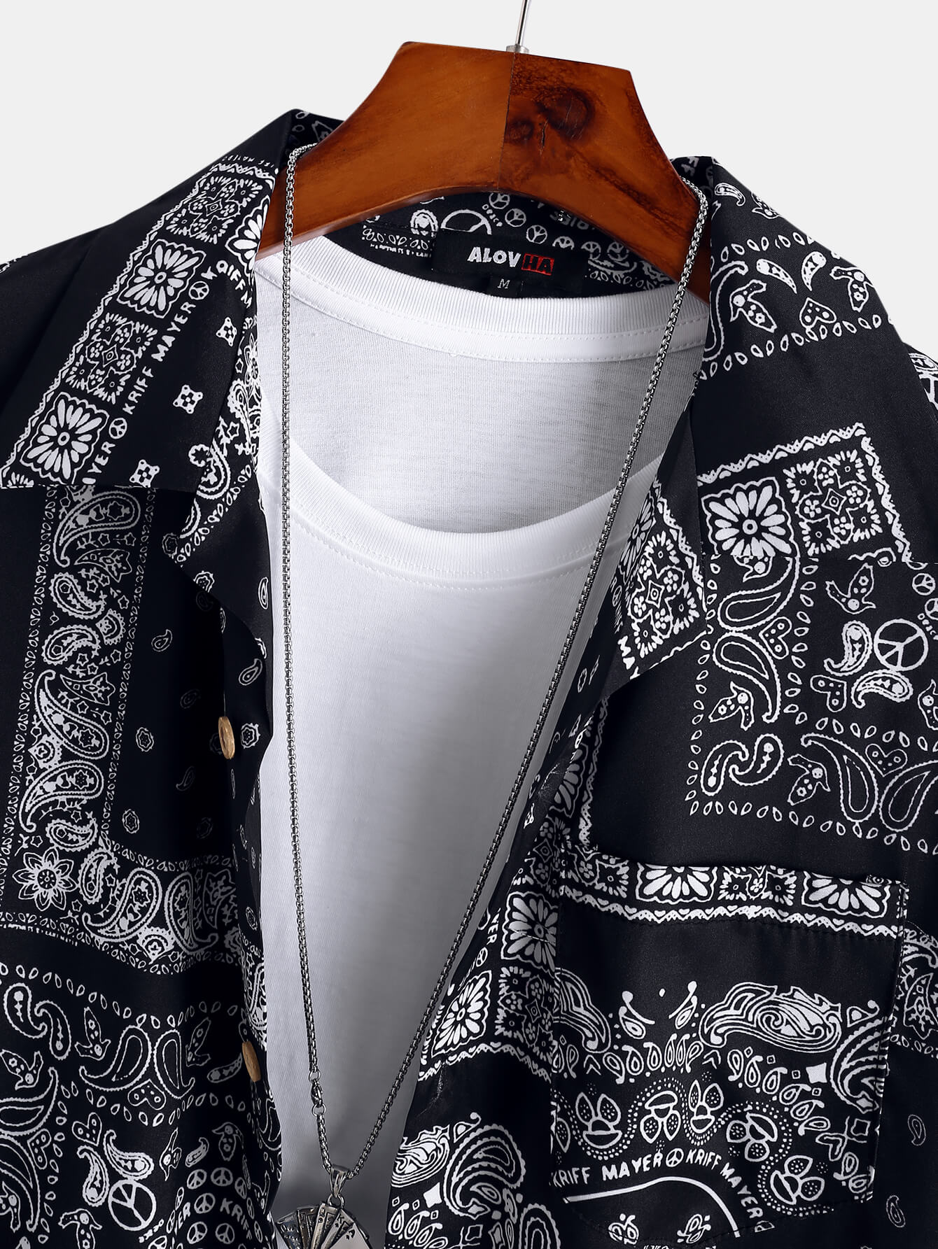 Ethnic Paisley Pattern Lapel Shirt