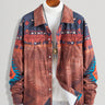 Ethnic Retro Tribal Pattern Men's Aztec Corduroy Shirt