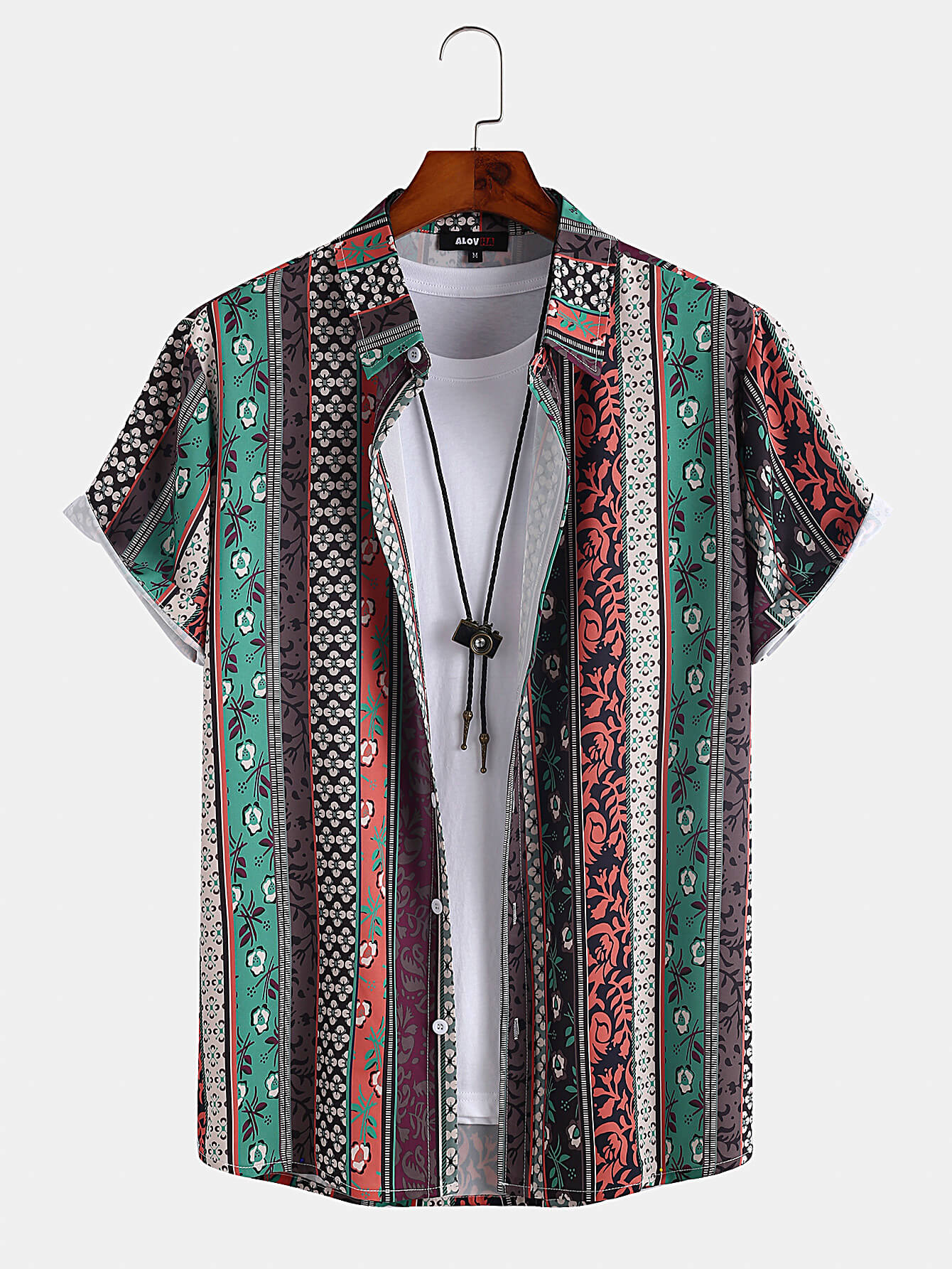 Ethnic Striped Floral Shirt