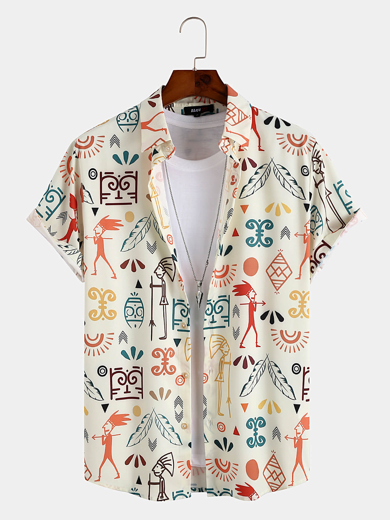 Ethnic Totem Retro Lapel Shirt