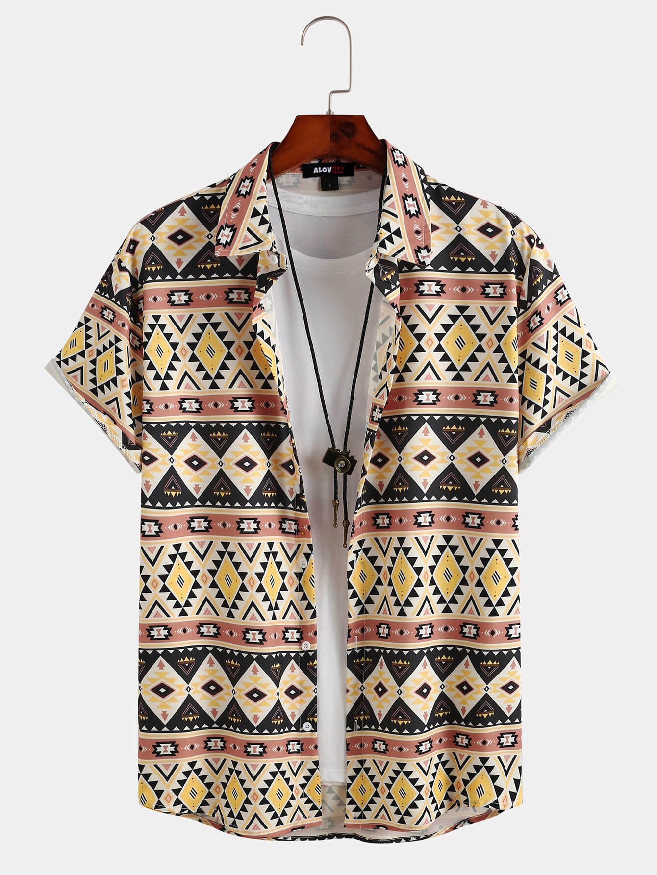 Ethnic Totem Retro Regular Print Shirt