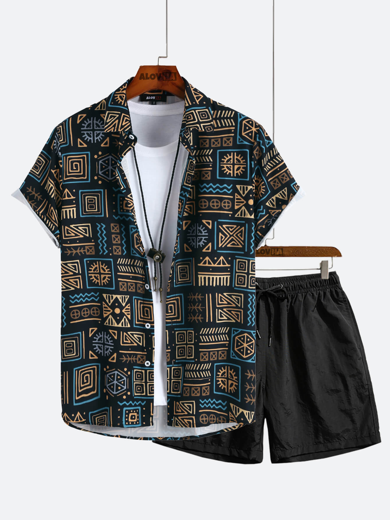 Ethnic Totem Vintage Print Two-Piece Set