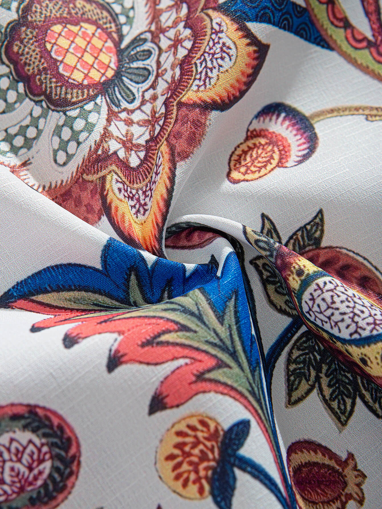 Stylish Birds and Flowers Print Textured Button-Up Shirt